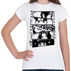 PRINTFASHION Naruto karakterek - Női póló - Fehér
