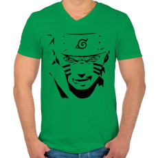 PRINTFASHION Naruto konoha - Férfi V-nyakú póló - Zöld