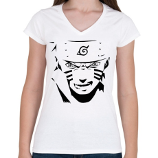 PRINTFASHION Naruto konoha - Női V-nyakú póló - Fehér