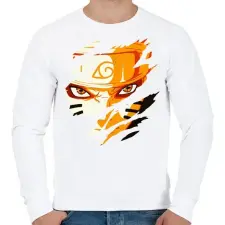 PRINTFASHION Naruto Kyubi Mode - Férfi pulóver - Fehér férfi pulóver, kardigán