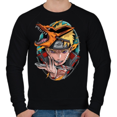 PRINTFASHION Naruto Kyuubi - Férfi pulóver - Fekete