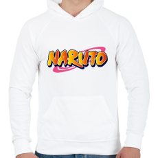 PRINTFASHION Naruto logo - Férfi kapucnis pulóver - Fehér