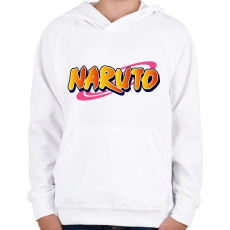 PRINTFASHION Naruto logo - Gyerek kapucnis pulóver - Fehér