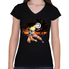 PRINTFASHION Naruto - Női V-nyakú póló - Fekete női póló