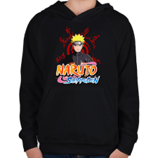 PRINTFASHION naruto shippuden - Gyerek kapucnis pulóver - Fekete gyerek pulóver, kardigán