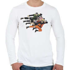 PRINTFASHION Naruto Shippuden Team - Férfi hosszú ujjú póló - Fehér férfi póló