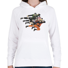 PRINTFASHION Naruto Shippuden Team - Női kapucnis pulóver - Fehér