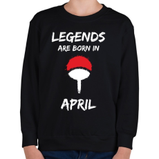 PRINTFASHION Naruto szülinap - Április - Gyerek pulóver - Fekete