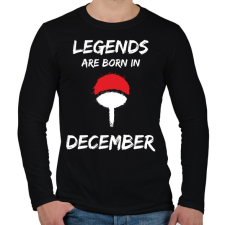 PRINTFASHION Naruto szülinap - December - Férfi hosszú ujjú póló - Fekete férfi póló