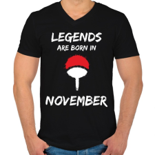 PRINTFASHION Naruto szülinap - November - Férfi V-nyakú póló - Fekete férfi póló