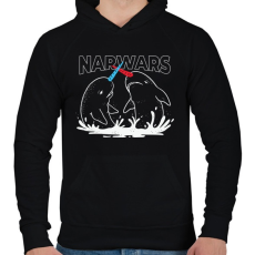 PRINTFASHION Narwars - Férfi kapucnis pulóver - Fekete