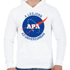 PRINTFASHION Nasa Apa - Férfi kapucnis pulóver - Fehér férfi pulóver, kardigán