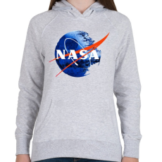 PRINTFASHION NASA Halálcsillag logo - Női kapucnis pulóver - Sport szürke