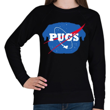 PRINTFASHION Nasa mopsz - Női pulóver - Fekete női pulóver, kardigán