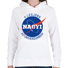 PRINTFASHION Nasa Nagymama - Női kapucnis pulóver - Fehér női pulóver, kardigán