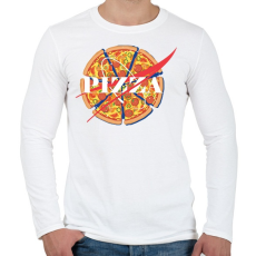 PRINTFASHION Nasa Pizza - Férfi hosszú ujjú póló - Fehér