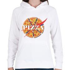 PRINTFASHION Nasa Pizza - Női kapucnis pulóver - Fehér női pulóver, kardigán
