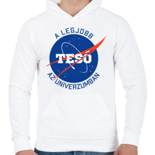 PRINTFASHION Nasa Tesó - Férfi kapucnis pulóver - Fehér férfi pulóver, kardigán