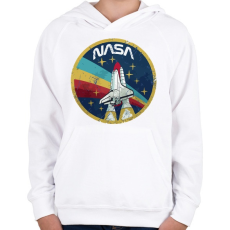 PRINTFASHION NASA vintage - Gyerek kapucnis pulóver - Fehér