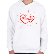 PRINTFASHION Natália - Gyerek kapucnis pulóver - Fehér