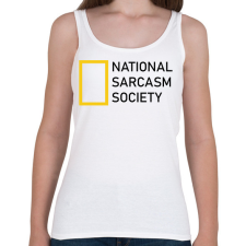 PRINTFASHION National Sarcasm Society - Black - Női atléta - Fehér női trikó