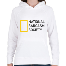 PRINTFASHION National Sarcasm Society - Black - Női kapucnis pulóver - Fehér