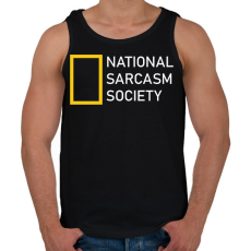 PRINTFASHION National Sarcasm Society - White - Férfi atléta - Fekete