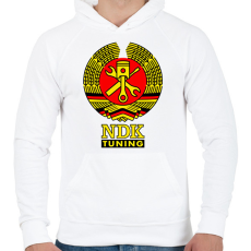 PRINTFASHION NDK DDR Műhely Tuning Címer (3 szín) - Férfi kapucnis pulóver - Fehér