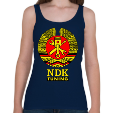 PRINTFASHION NDK DDR Műhely Tuning Címer (3 szín) - Női atléta - Sötétkék női trikó