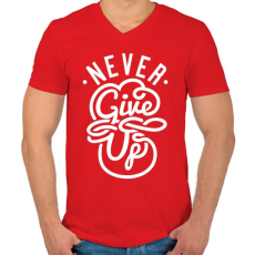 PRINTFASHION Ne add fel - Férfi V-nyakú póló - Piros