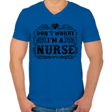 PRINTFASHION Ne aggódj, én vagyok a nővér - Férfi V-nyakú póló - Királykék férfi póló