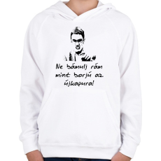 PRINTFASHION ne bámulj rám - Gyerek kapucnis pulóver - Fehér