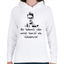 PRINTFASHION ne bámulj rám - Női kapucnis pulóver - Fehér női pulóver, kardigán