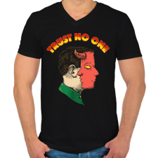 PRINTFASHION Ne bízz meg senkiben - Férfi V-nyakú póló - Fekete férfi póló