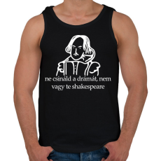 PRINTFASHION ne csináld a drámát, nem vagy te shakespeare - Férfi atléta - Fekete