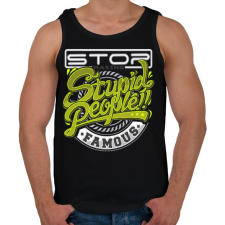 PRINTFASHION Ne csinálj hülyéből celebet - Férfi atléta - Fekete atléta, trikó