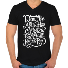 PRINTFASHION Ne félj! - Férfi V-nyakú póló - Fekete férfi póló