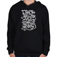 PRINTFASHION Ne félj! - Gyerek kapucnis pulóver - Fekete gyerek pulóver, kardigán