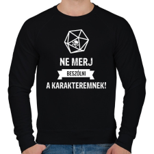 PRINTFASHION Ne merj beszólni a karakteremnek! - Férfi pulóver - Fekete férfi pulóver, kardigán