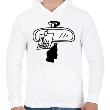 PRINTFASHION Ne nézz vissza - Férfi kapucnis pulóver - Fehér férfi pulóver, kardigán