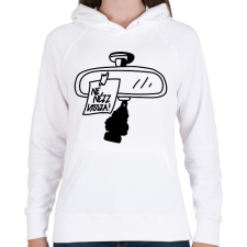 PRINTFASHION Ne nézz vissza - Női kapucnis pulóver - Fehér női pulóver, kardigán
