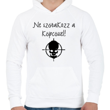 PRINTFASHION ne szórakozz a köpcössel - Férfi kapucnis pulóver - Fehér férfi pulóver, kardigán