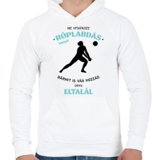 PRINTFASHION Ne vitatkozz röplabdás lánnyal - Férfi kapucnis pulóver - Fehér férfi pulóver, kardigán