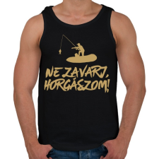 PRINTFASHION Ne zavarj horgászom  - Férfi atléta - Fekete atléta, trikó