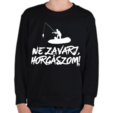 PRINTFASHION Ne zavarj horgászom  - Gyerek pulóver - Fekete gyerek pulóver, kardigán