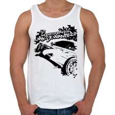 PRINTFASHION Need For Speed MW - Férfi atléta - Fehér atléta, trikó