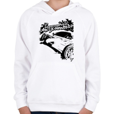 PRINTFASHION Need For Speed MW - Gyerek kapucnis pulóver - Fehér gyerek pulóver, kardigán