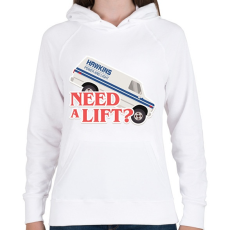 PRINTFASHION Need lift? - Női kapucnis pulóver - Fehér