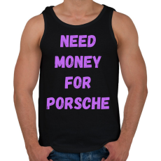 PRINTFASHION NEED MONEY FOR PORSCHE (L) - Férfi atléta - Fekete