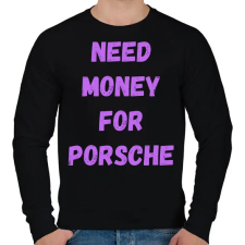 PRINTFASHION NEED MONEY FOR PORSCHE (L) - Férfi pulóver - Fekete férfi pulóver, kardigán